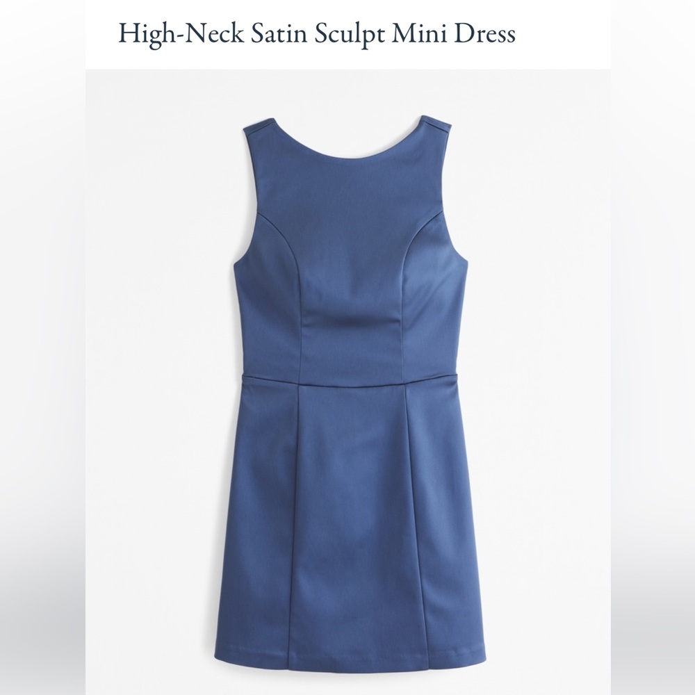 Abercrombie navy blue satin dress